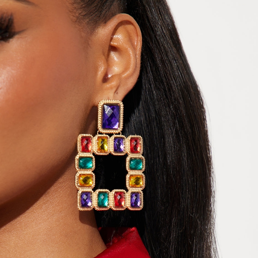 Large Rhinestone Earrings